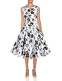 OWIN Women's Vintage 1950's Floral Spring Garden Picnic Dress Party Cocktail Dress