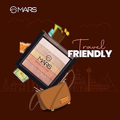 MARS 5 Shades in 1 Brick Highlighter Palette | Blush Topper for Face Makeup | Compact size (7.5g) (Shade-04) - Image 5