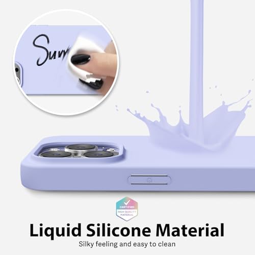 oakxco Silicone Case for iPhone 16 Pro Case Magnetic, Compatible with Magsafe Wireless Charging, Slim Thin Soft Rubber Gel, Girly Cute Aesthetic Hard Mag Safe Cover for Women, Purple Lavender Lilac by oakxco - Used condition - Image 4