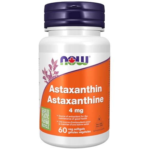 NOW Supplements, Astaxanthin 4 mg, features Zanthin, Supports Eye Health, 60 Veg Softgels