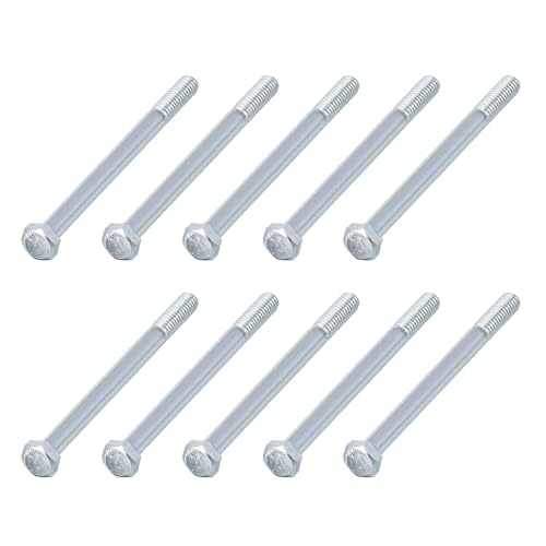 METALLIXITY Hex Bolts (5/16-24x4) 10Pcs, Carbon Steel Zinc Plated Partial Threaded, UNF Fine Thread Hex Head Screw Bolt - for Furniture Repair, Silver