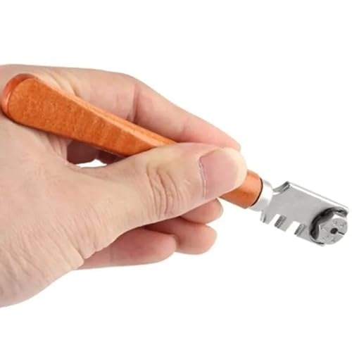 Coupe-verre professionnel, coupe-verre, coupe-verre, 130 mm, coupe-verre à 6 roues, coupe-verre professionnel, auto-lubrifiant, pour mosaïque/carrelage/miroir/coupe-verre coloré