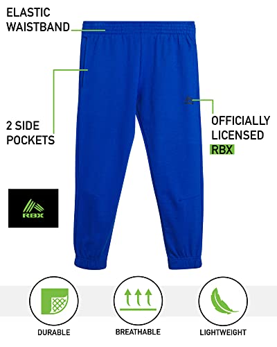 Rbx Boys’ Sweatpants – 2 Pack Active French Terry Jogger Pants (Size: 4-20), Size 10-12, Blue/Black #TOP1