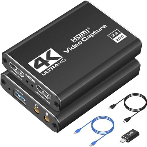Best Capture Card Black Friday/Cyber Monday Deals 23 4K HDMI Capture Card, Audio Video Capture Card for Streaming, Full HD 1080P 60FPS USB Capture Card, Cam Link G