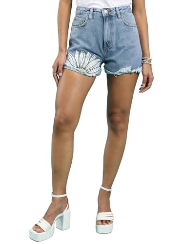 Image of Tokyo Talkies Women's Regular Fit Denim Shorts | Women Casual Shorts