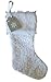 White Christmas Rosette Stocking with Faux Fur Trim - 17"L approx (1)