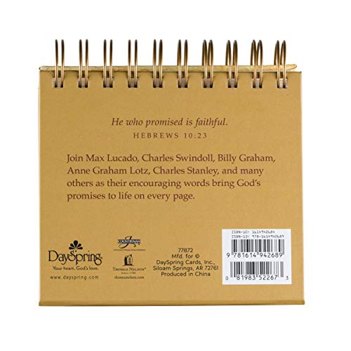 DaySpring God's Promises Day by Day, DayBrightener Perpetual Flip Calendar, 366 Days of Inspiration (77872)