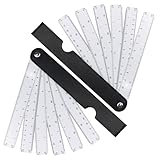 VEGCOO Escalímetro tipo Abanico, Regla Plegable con Múltiples Escalas y Transportador de Alta Precisión, Regla de Dibujo de Escala de Plástico, para Estudiantes, Arquitectos, Dibujo Técnico (2 PCS)