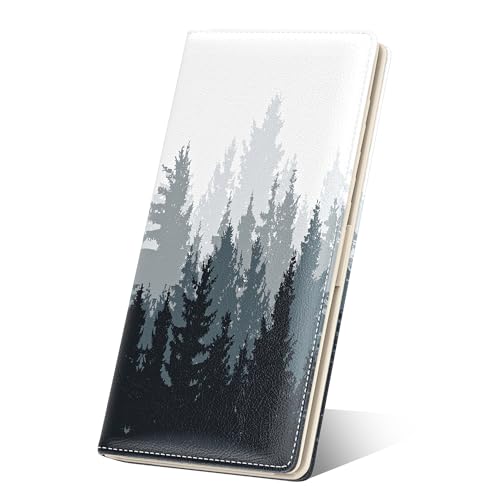 Image of Nipichsha Womens Wallet, RFID Slim Wallets for Women, Thin Ladies Credit Card Holder Purse, Cute Leather Bifold Clutch Billfold with 11 Card Slots & ID Window, Ink Painting Forest