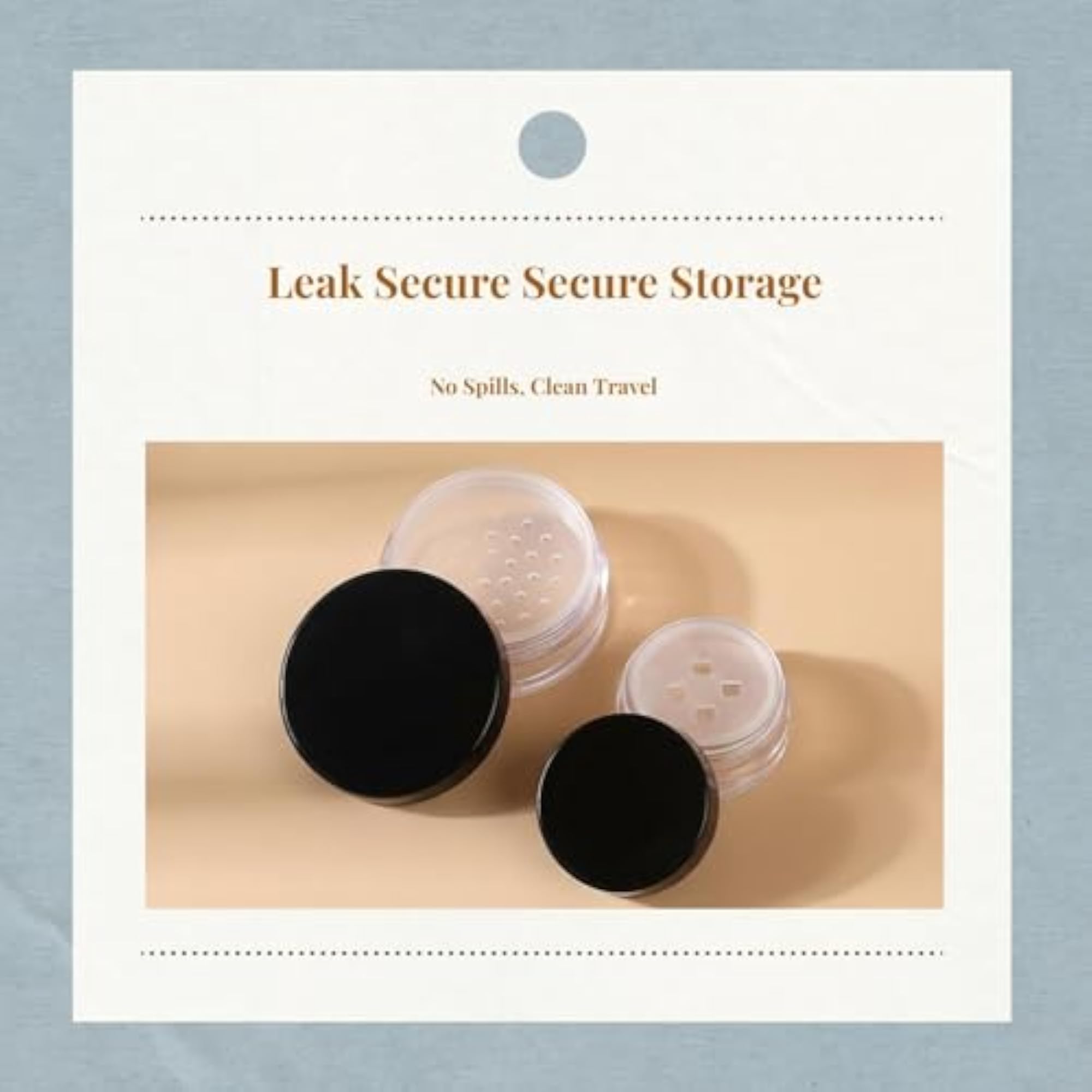 Mini Portable Loose Powder Container, Travel Makeup Pad Box