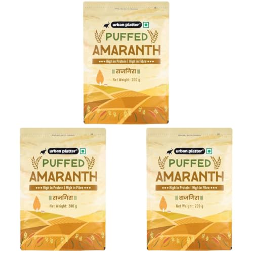 Image of Urban Platter Puffed Amaranth, 200g (Rajgira | High in Protein & Fibre | Healthy Puffed Snack | Gluten-Free) (Pack of 3)