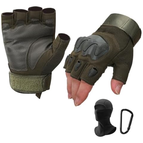 ZAIXIA Tactical Gloves for Men & Women,Motorcycle Fingerless Gloves, Gloves for Motorcycle Riding,Hunting,Hiking, Climbing (Come with Balaclava Face Mask) Cover