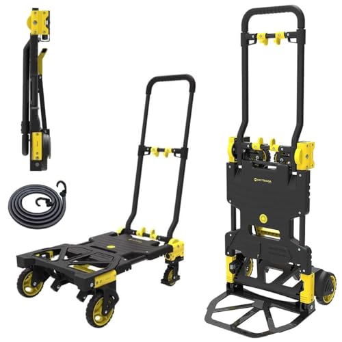 Carro con ruedas portatodo plegable 2 en 1 Fold Max – Se puede utilizar tanto como carro como carro de plataforma totalmente plegable capacidad de carga 70/137 kg