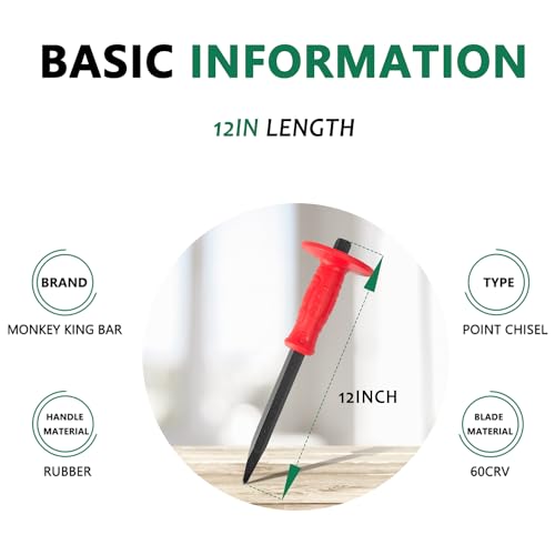 Cinceles de punta Monkey King Bar de 30 cm con protector manual integrado 3