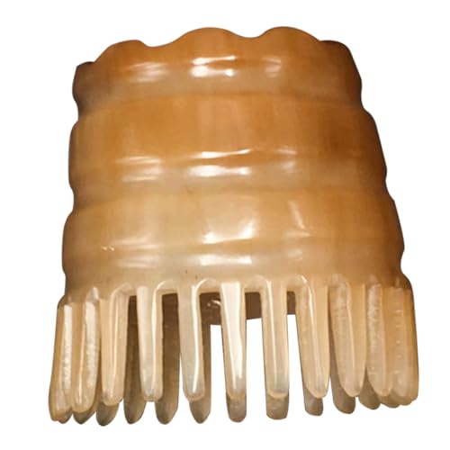NOLITOY Cepillo Masajeador de Cuerno Natural para Lavado de Cabello Cepillo de Champú Antielectrostático y Peine para Masaje de Cabelludo Compacto para Uso Diario y Viaje Color Aleatorio