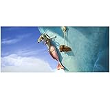 Ice Age Scrat in Mermaid Costume with Acorn Hanging Off Edge 8 x 10 inch photo