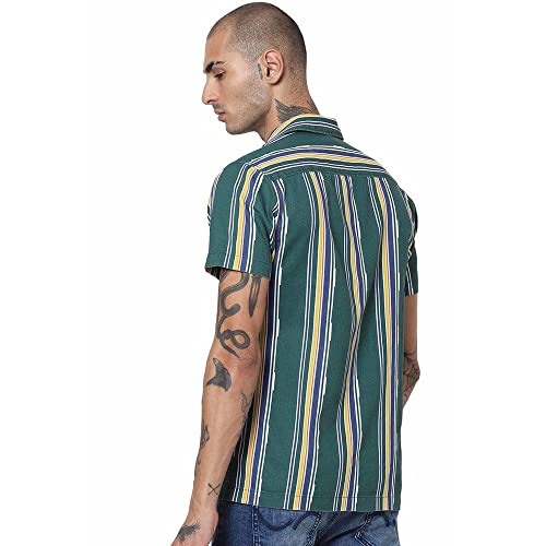 Image of JACK & JONES Men's Cotton Striped Slim Fit Casual Shirt