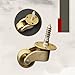 4Pcs/Lot Polished Solid Brass Cup Caster Swivel Castor Castors Furniture Wheels Small