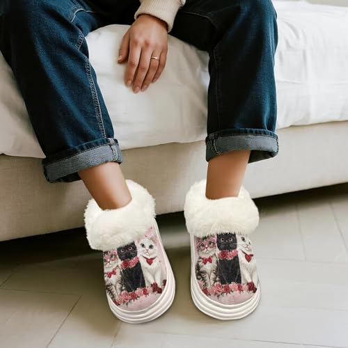 Warm House Shoes for Women Lined Slip on Comfortable Slippers for Women Fuzzy Scuff Womens Winter Slippers4