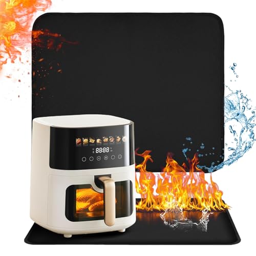 Tapete resistente al calor para freidora de aire, tapete resistente al calor de 38 x 46 cm para encimera, tapetes de silicona ignífugos, tapete protector de calor de cocina para freidora de aire