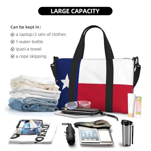 Texas State Flag Travel Duffel Bag Carry On Tote Bags For Men,Weekender Overnight Bag,Sports Tote Gym Bag4