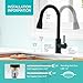Kicimpro Matte Black Kitchen Faucet with Pull Down Sprayer, 304 Stainless Steel, 23-Inch Extended Hose Design, Three Water Functional Ways, Easy Installation