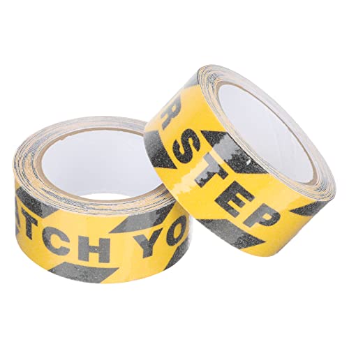 TOPBATHY 2 Rollos Cinta Antideslizante Para Escaleras Cintas Antideslizantes Para Tiras De Escaleras. Pasos Pegatinas Precaución Deslizante Húmedo De Polivinilo