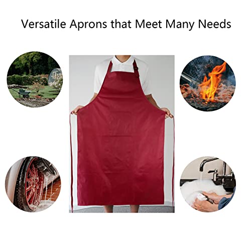 Caicai Baby 2 Pack Waterproof Aprons, 43''Adjustable Bib Dishwashing Apron With Pocket, Long Ties Dishwasher Aprons For Men Women #TOP5