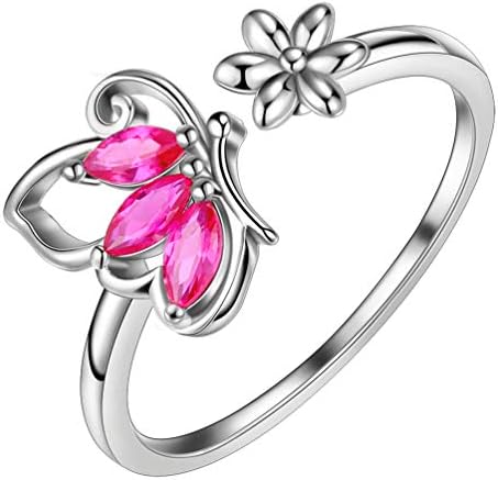 Aurora Tears 925 Sterling Sliver Butterfly Necklace Earrings Rings Birthstone Jewellery Set Pendant Dating Pendant Gifts for Women and Girls