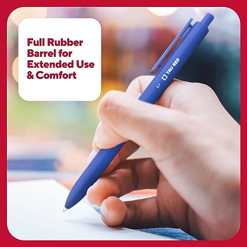 Image of TRU RED Retractable Gel Pens, Medium Point 0.7mm, Blue Ink, 5 Pack - Quick‑Dry Pens for Smooth, Smear‑Free Writing