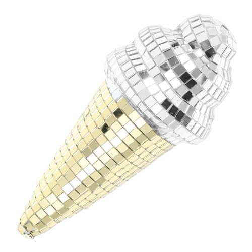 BESTYASH Disco Ball Cake Topper Ice Cream Ice Cone for Parties Weddings Decorations