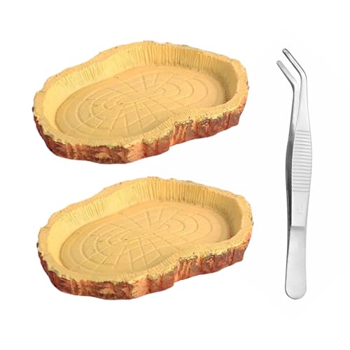 2 ciotole per acqua per rettili, 1 pinzetta, ciotola per alimenti per animali, accessori per tartaruga, contenitore per alimenti, ciotola per cibo