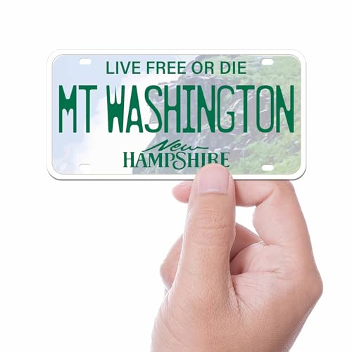 New Hampshire License Plate Stickers, Choose Your NH City Bumper Sticker - New England Decal for Hydroflask (Mt Washington)