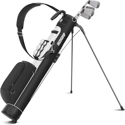 Findway ゴルフ スタンドバッグ ゴルフバッグ セルフスタンド ゴルフクラブケース 7-8本収納 軽量 約990g 保冷ポケット ショルダーベルト キャディバッグ メンズ レディース 初心者からベテラン用 練習場、ショートコース用