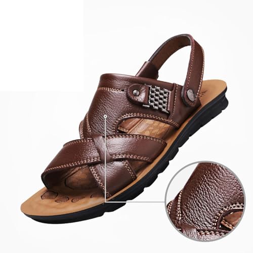 Leather Sandals for Men Outdoor Sports Sandals Breathable Orthopedic Sandals with Non-Slip Sole Comfortable Sandals4