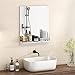 HOMCOM Badspiegel 50 x 60 cm mit Regal Wandspiegel Badezimmerspiegel für Flur und Eingangsbereich Weiß