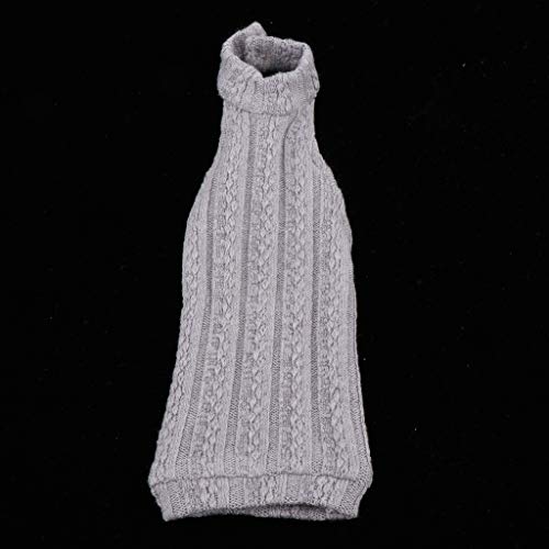 Robe pull dos nu 1/4 en tricot gris de haute précision