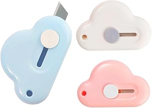Small Cutter, 3 Pieces Mini Pocket Cutter, Portable Retractable Mini Letter Opener, Stationery Knife, Mini Cutter with Hole, Retractable Knife for Envelopes, Paper, Box