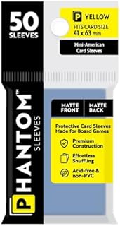 5 Packs Phantom Sleeves: Yellow Size (41mm x 63mm) - Matte Matte (50) (Compatible with: Mini American) Value Bundle!