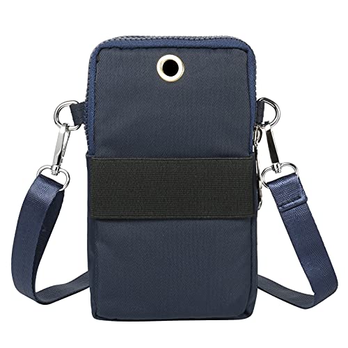 Women Moblie Phones Crossbody Bag Armband Shoulder Pouch for Samsung Galaxy S21 Ultra S21+ S20FE S20 Ultra S10 Plus Note20 Ultra A02s A03s A12 A52s A21S A51 A32 OnePlus 9 9R 9 Pro N10 Nord 2 (Blue) - Image 2