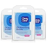 Clean & Clear Essentials Oil Absorbing Sheets, Portable Blotting Papers for Shine Control on the Face & Nose, Blotting Sheets Instantly Remove Excess Oil Without Smudging Makeup, 3 Pack