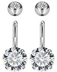 2pcs-6mm-Silver navel ring