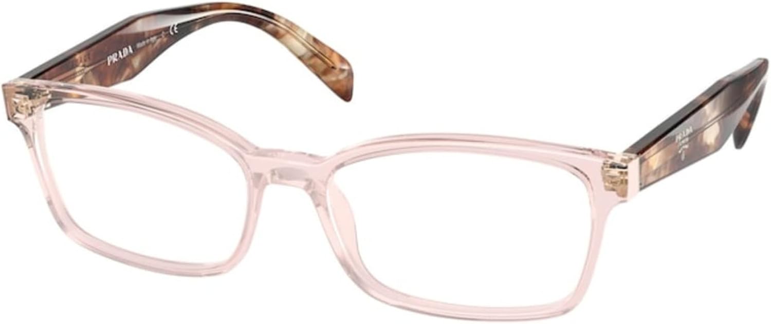 Prada PR 18TV - 5381O1 - Marco de anteojos HERITAGE CRISTAL PINK con lente DEMO 2.008in, Rosado (Crystal Pink)