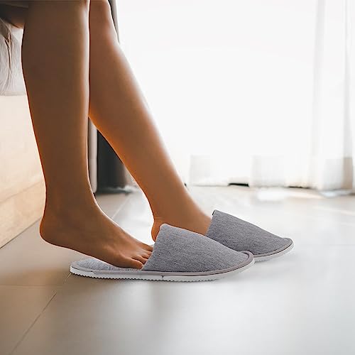 Rocutus Chinelos descartáveis, 12 pares de chinelos descartáveis para hóspedes em massa, chinelos po