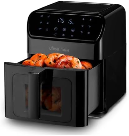 Ufesa Talent Freidora de Aire sin Aceite Airfryer de 6.5L, 13 Programas, 1500W, Temporizador, Temperatura 200ºC, Luz Interior, Sin BPA