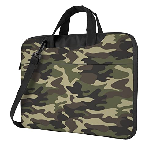 Sacoche à bandoulière pour ordinateur portable 14 pouces sacoche PC portable 15.6 camouflage