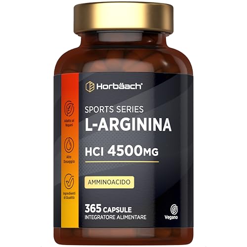 Horbaach L-Arginina 4500 mg, 365 Compresse Vegane