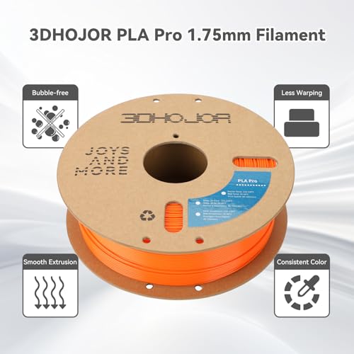 Image of 3DHoJor PLA Pro (PLA+) Filament 1.75mm, 3D Printer Filament, Cardboard Spool, Dimensional Accuracy + /- 0.03 mm Orange, 1kg