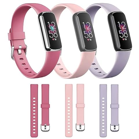honecumi Pasek Kompatybilna z Fitbit Luxe Mężczyzn Kobiet Pasek Zastępczy, Luxe Miękki Silikon klasyczna Regulowane sportowa Bransoletka Akcesoria Elegancki Strap, Duża