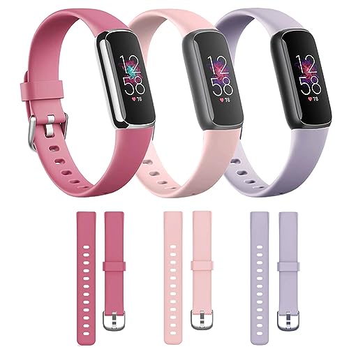 honecumi Pasek Kompatybilna z Fitbit Luxe Mężczyzn Kobiet Pasek Zastępczy, Luxe Miękki Silikon klasyczna Regulowane sportowa Bransoletka Akcesoria Elegancki Strap, Duża